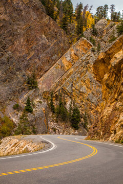 Colorado's Million Dollar Highway cutting through the mountains from Silverton and Ouray