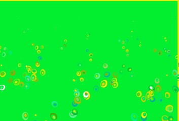 Light Green, Yellow vector pattern with spheres.