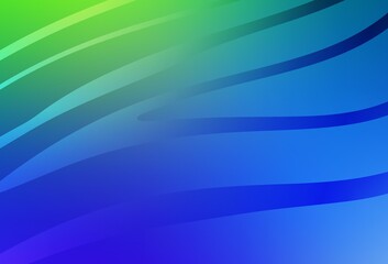 Light Blue, Green vector template with curved lines.