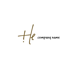 HE handwritten logo for identity