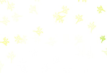 Light Green, Yellow vector doodle template with branches.