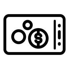 Finance Payment Cash Coins Mobile Flat Icon Isolated On White Background
