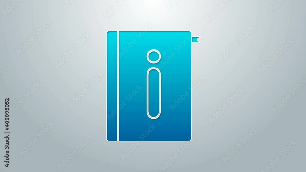 Poster blue line user manual icon isolated on grey background. user guide book. instruction sign. read befo