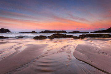 Seal Rock Beach Oregon at dusk