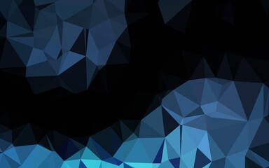 Dark BLUE vector shining triangular pattern.