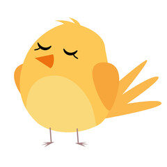 Isolated yellow chicken hygge style icon - Vector