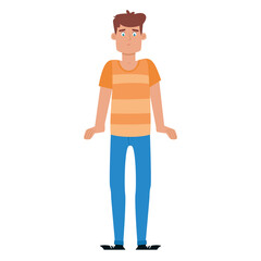 Isolated man with t-shirt hygge style icon - Vector