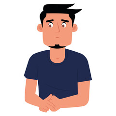 Isolated man with beard hygge style icon - Vector