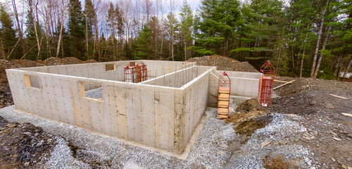 Foundations of a new house under construction