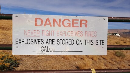 Old Danger Explosives Site Mining Sign