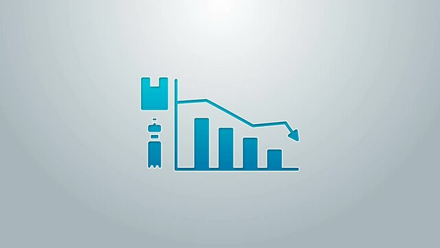Blue line Ecology infographic icon isolated on grey background. 4K Video motion graphic animation