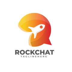 rocket chat logo design template