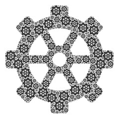 Repeating combination of gear. Flat vector gear mosaic is done of repeating self gear icons.