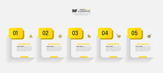 Infographics design template, Business concept with 5 steps	
