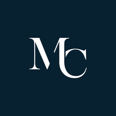 Initial letter MC monogram logo - obrazy, fototapety, plakaty