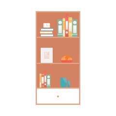 Obraz na płótnie Canvas Isolated library books hosehold items icon- Vector