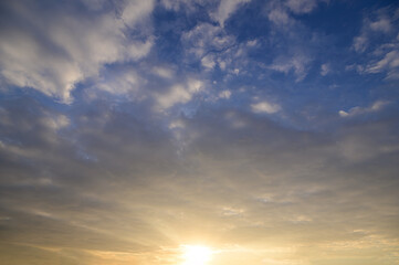 Naklejka na ściany i meble Panorama sky clouds in the evening