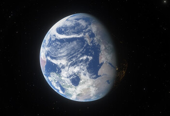 Fototapeta na wymiar illustration earth from space
