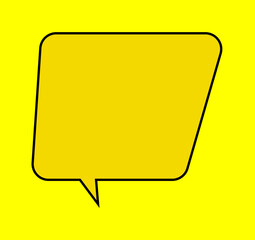 Blank talk chat bubble isolated yellow background