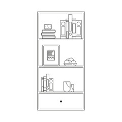 Isolated library books hosehold items icon- Vector