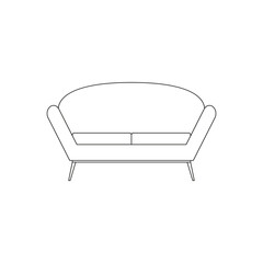 Isolated sofa household draw items icon- Vector