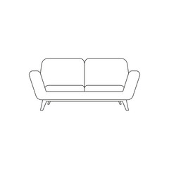 Isolated sofa household draw items icon- Vector