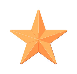 Gold christmas star decoration isolated on white background