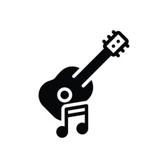 Black solid icon for musical 

