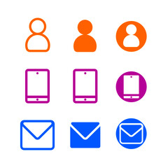 Icons set vector for for business card