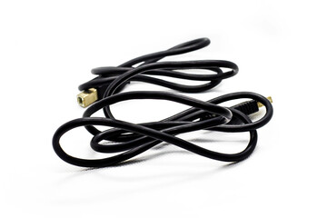 USB cable on white background.