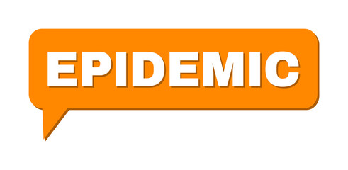 Conversation EPIDEMIC Colored Cloud Frame. EPIDEMIC caption is located inside colored cloud with shadow. Vector quote text inside talking frame.