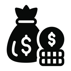 
Income bag in linear editable icon 
