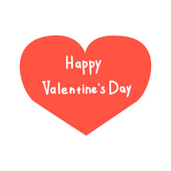 Happy Valentine's Day, lettering white in heart. 