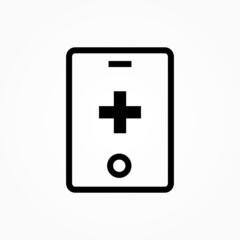 tablet phone medical record check up access icon 