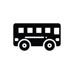 Black solid icon for bus
