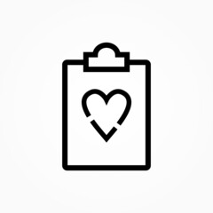 the results of a heart health test report icon vector illustration