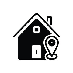 Black solid icon for existence
