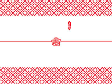 和モダンな熨斗　赤の鹿の子