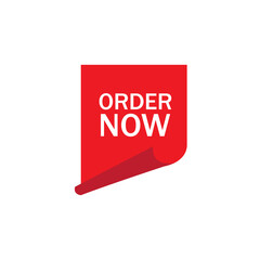 Order now red ribbon, online shopping web banner.