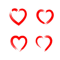 Heart doodles. Hand drawn hearts. Design elements for Valentine's day. Vector EPS 10.