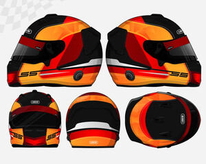Racing helmet design template set