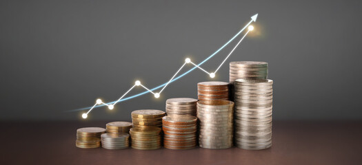 Stock market  trading graph candlestick chart suitable for financial investment concept, business...