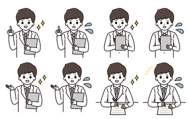 薬剤師 医師 男性 表情 セット