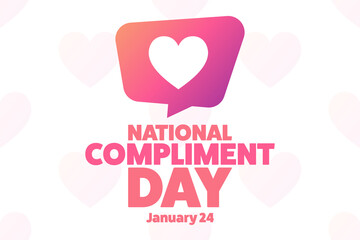 National Compliment Day. January 24. Holiday concept. Template for background, banner, card, poster with text inscription. Vector EPS10 illustration. - obrazy, fototapety, plakaty
