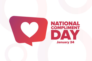National Compliment Day. January 24. Holiday concept. Template for background, banner, card, poster with text inscription. Vector EPS10 illustration.