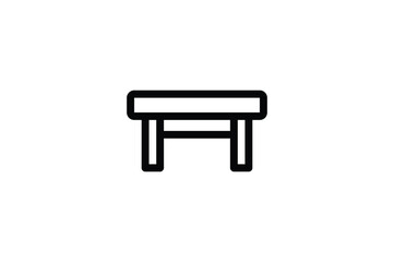 Stationery Outline Icon - Bench