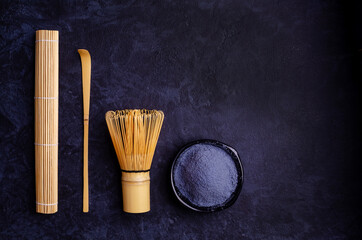 Traditional blue tea powder