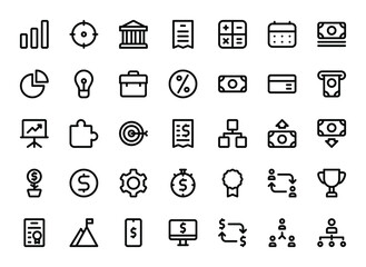business basic line icons