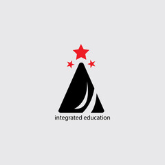 simple educational creative logo, star illustration, abstract vector design