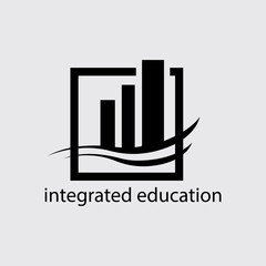 simple educational creative logo illustration color building abstract vector design